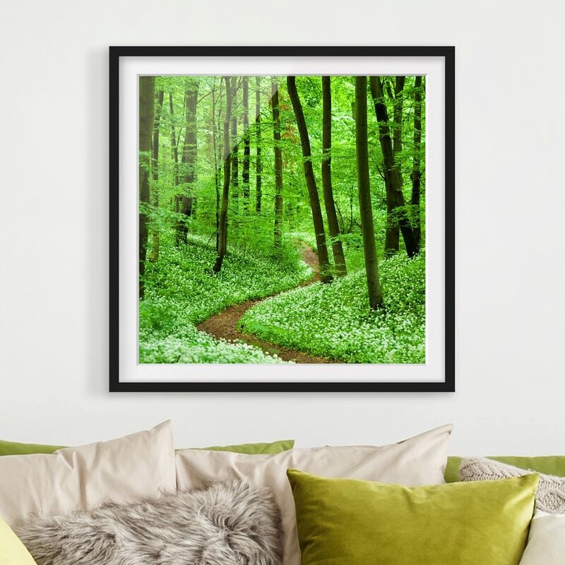 

Póster enmarcado - Romantic Forest Track Dimensión LxA: 20cm x 20cm, Marco: Negro