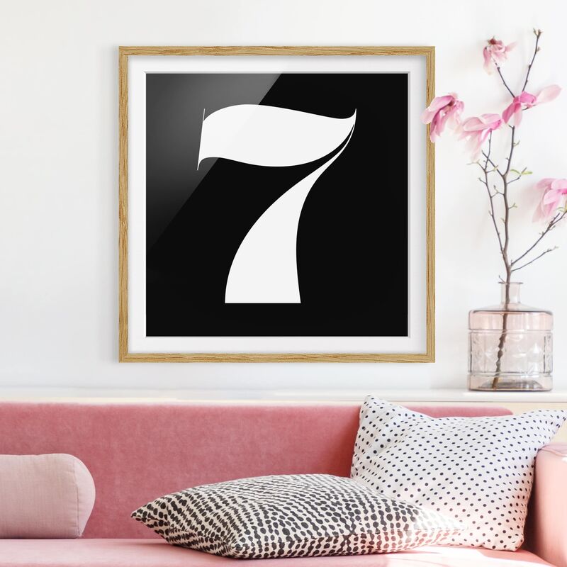

Póster enmarcado - Roman Numeral 7 Dimensión LxA: 20cm x 20cm, Marco: Roble