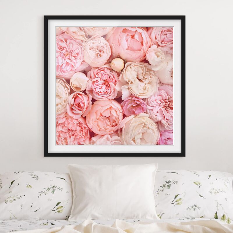

Póster enmarcado - Rose Rose Coral Shabby Dimensión LxA: 20cm x 20cm, Marco: Negro