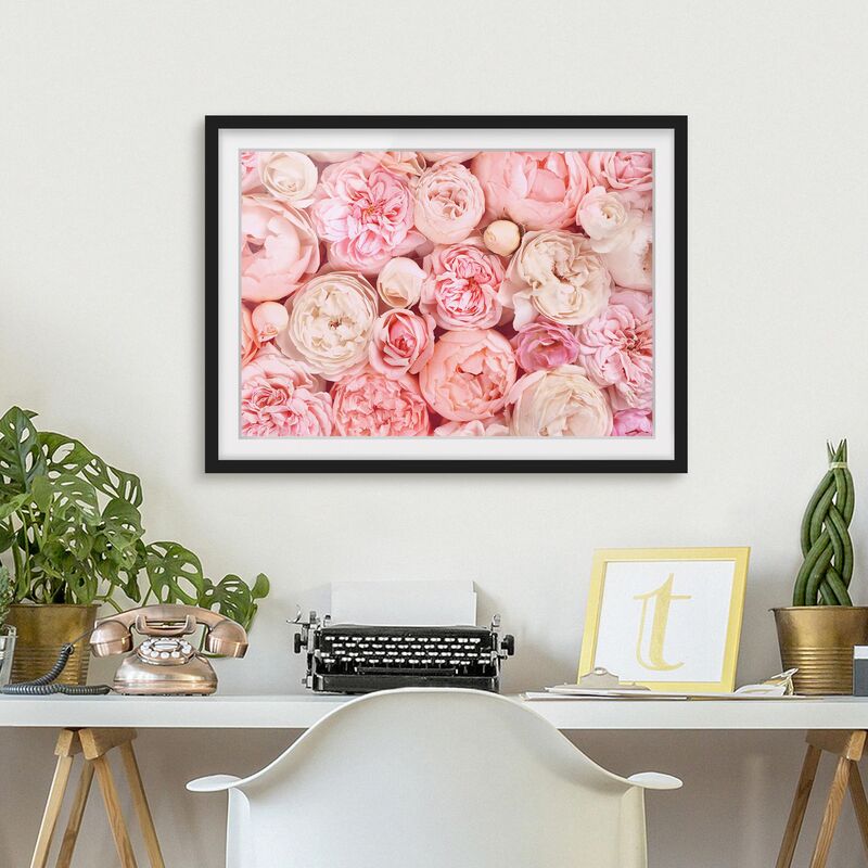 

Póster enmarcado - Rose Rose Coral Shabby Dimensión LxA: 18cm x 24cm, Marco: Negro