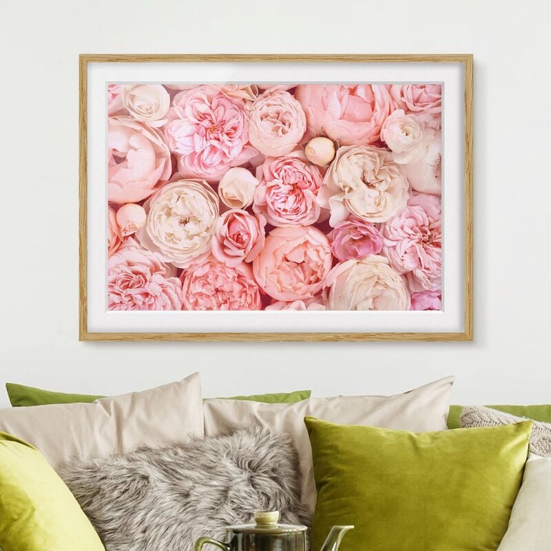 

Póster enmarcado - Rose Rose Coral Shabby Dimensión LxA: 30cm x 40cm, Marco: Roble