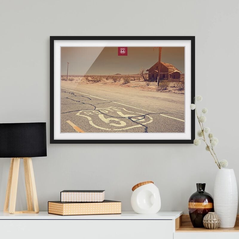 

Póster enmarcado - Route 66 - Camera abbandonata Dimensión LxA: 18cm x 24cm, Marco: Negro