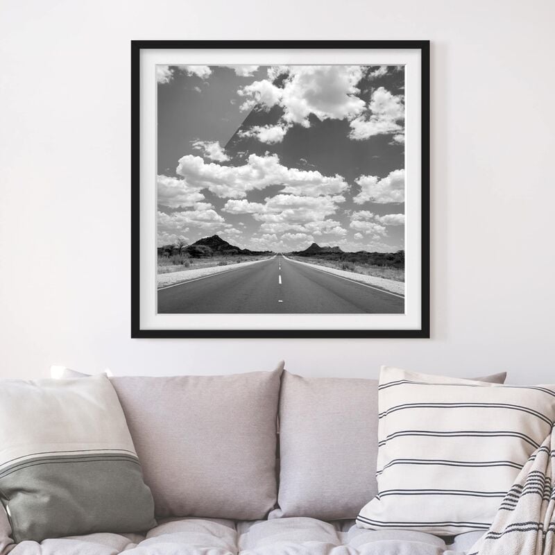 

Póster enmarcado - Route 66 II Dimensión LxA: 30cm x 30cm, Marco: Negro