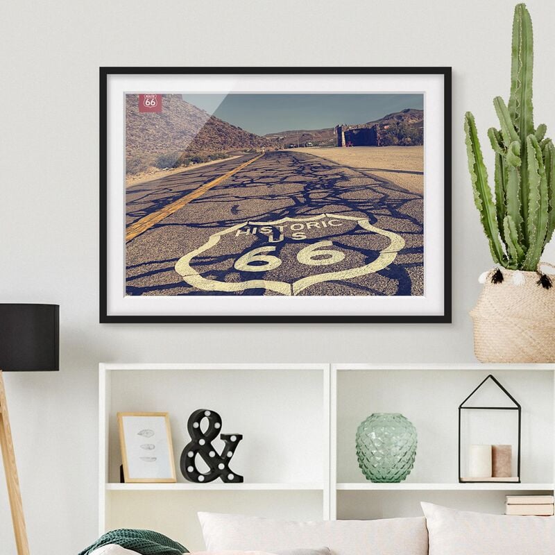 

Póster enmarcado - Route 66 - Storico Dimensión LxA: 30cm x 40cm, Marco: Negro