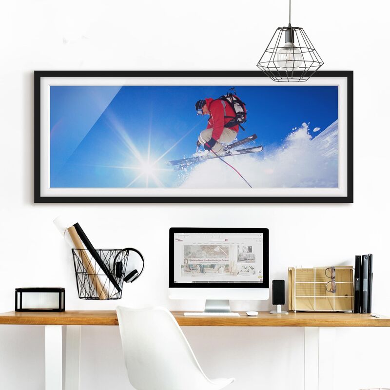 

Póster enmarcado - Salto Con Gli Sci Dimensión LxA: 30cm x 75cm, Marco: Negro
