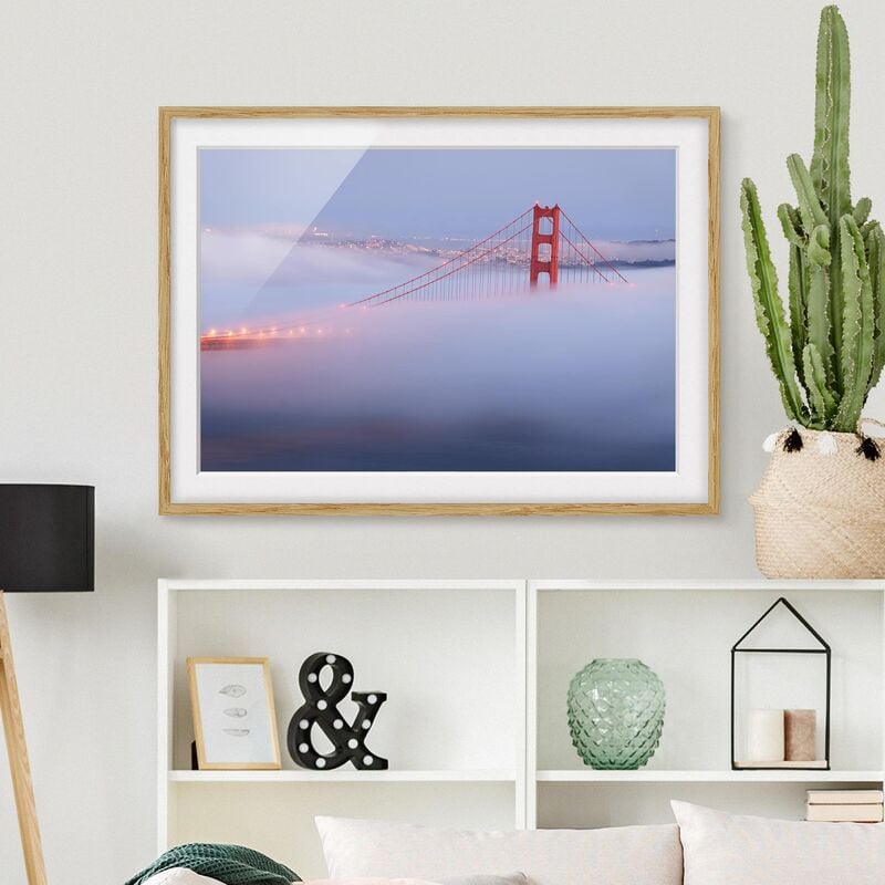 

Póster enmarcado - San Francisco's Golden Gate Bridge Dimensión LxA: 30cm x 40cm, Marco: Roble