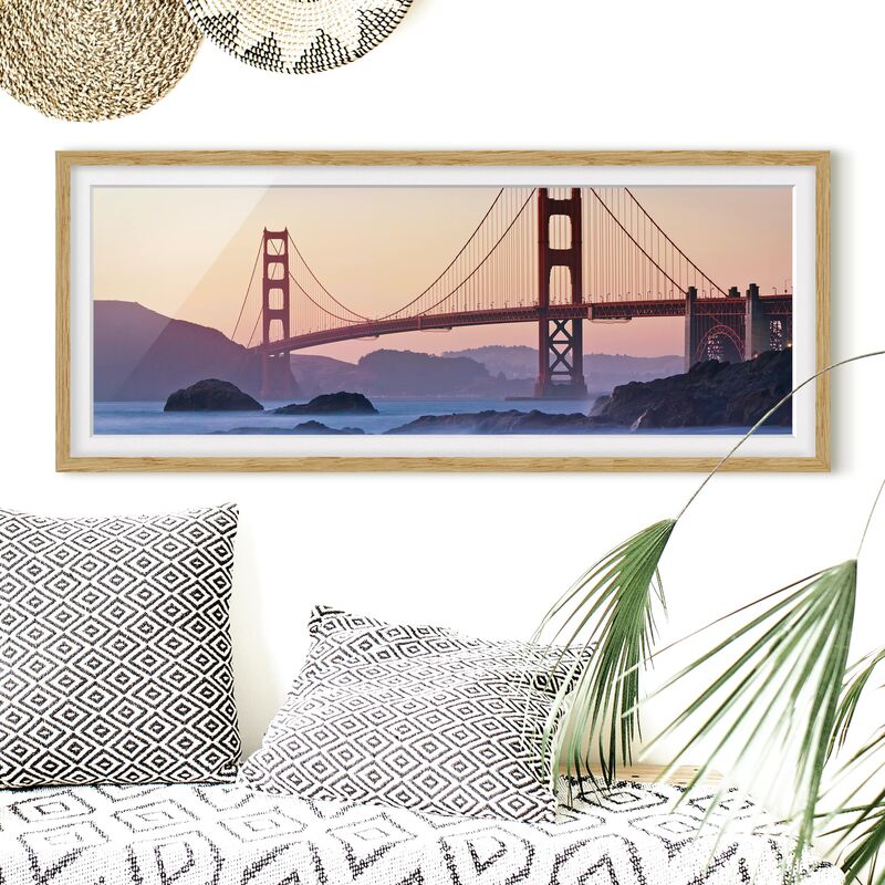 

Póster enmarcado - San Francisco Romance Dimensión LxA: 20cm x 50cm, Marco: Roble