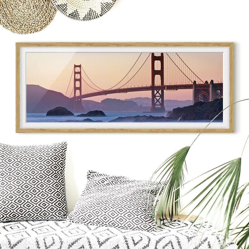 

Póster enmarcado - San Francisco Romance Dimensión LxA: 50cm x 130cm, Marco: Roble