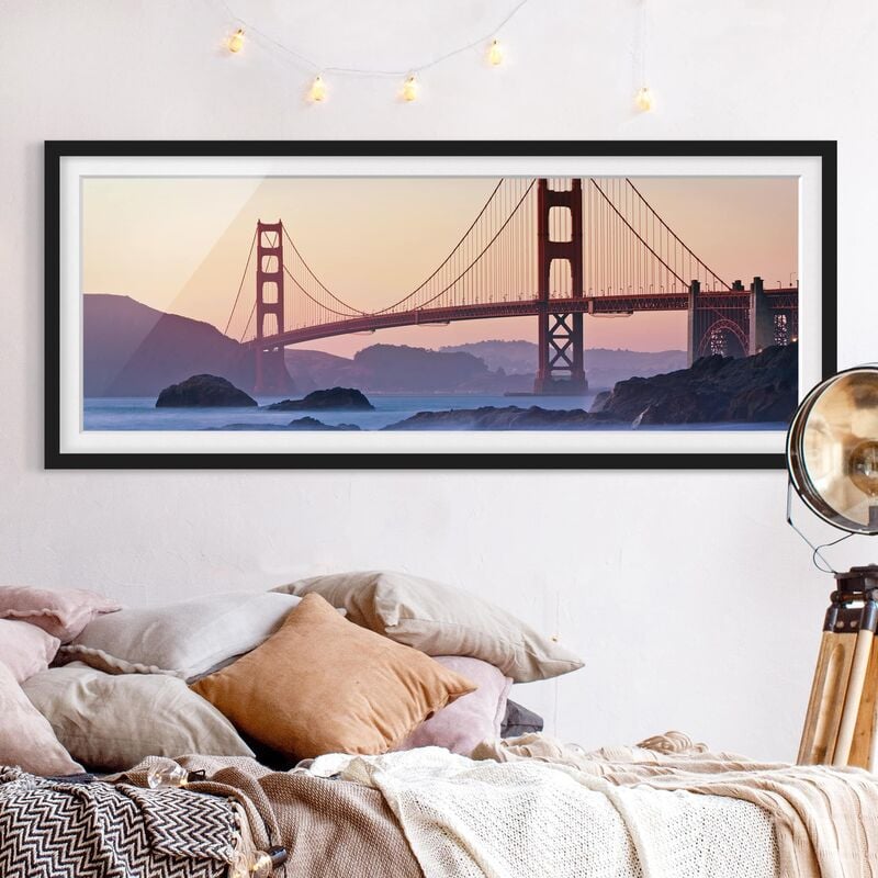 

Póster enmarcado - San Francisco Romance Dimensión LxA: 40cm x 100cm, Marco: Negro