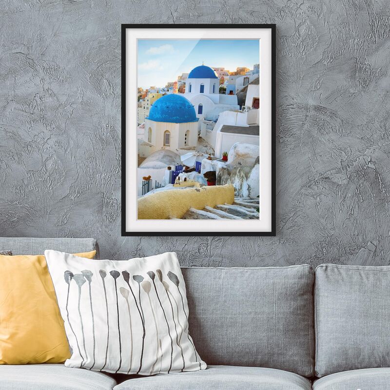 

Póster enmarcado - Santorini Dimensión LxA: 24cm x 18cm, Marco: Negro