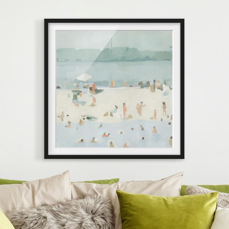 

Póster enmarcado - Sandbank In The Sea I Dimensión LxA: 20cm x 20cm, Marco: Negro