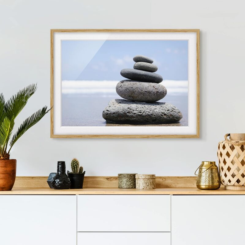 

Póster enmarcado - Sand Stones Dimensión LxA: 40cm x 55cm, Marco: Roble