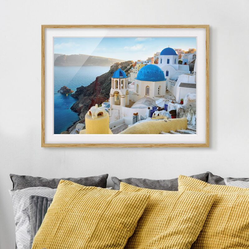 

Póster enmarcado - Santorini Dimensión LxA: 50cm x 70cm, Marco: Roble