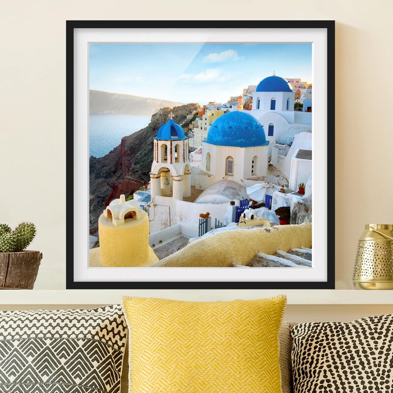 

Póster enmarcado - Santorini Dimensión LxA: 70cm x 70cm, Marco: Negro