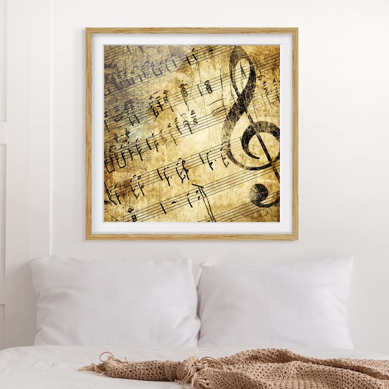 

Póster enmarcado - Score Dimensión LxA: 70cm x 70cm, Marco: Roble