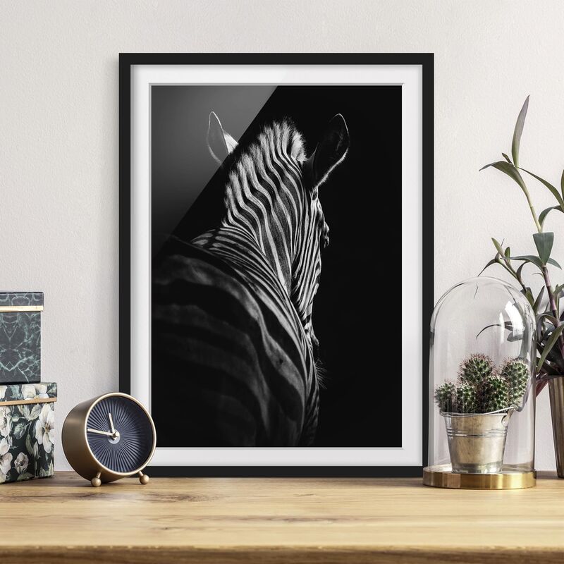 

Póster enmarcado - Scuro silhouette zebra Dimensión LxA: 55cm x 40cm, Marco: Negro
