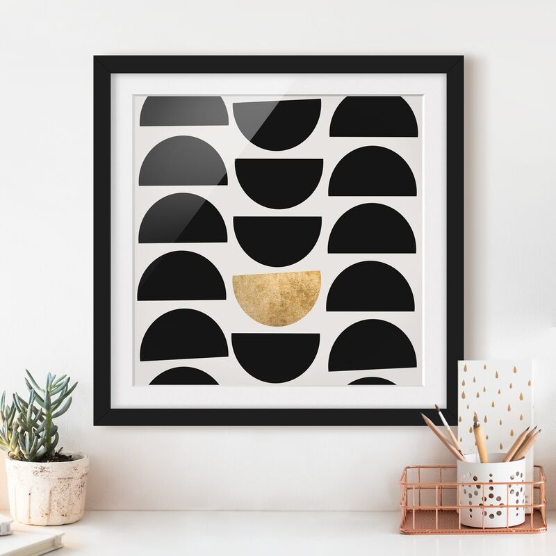 

Póster enmarcado - Semicerchio geometrico II Dimensión LxA: 30cm x 30cm, Marco: Negro