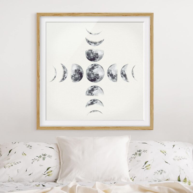 

Póster enmarcado - Seven Moons Dimensión LxA: 30cm x 30cm, Marco: Roble