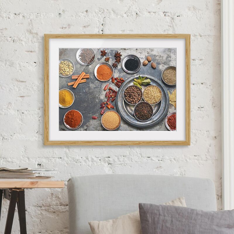 

Póster enmarcado - Shabby Spice Plate Dimensión LxA: 40cm x 55cm, Marco: Roble