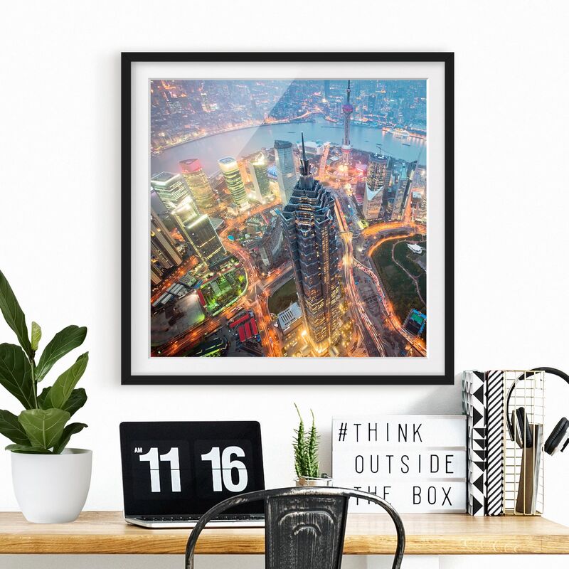 

Póster enmarcado - Shanghai Dimensión LxA: 50cm x 50cm, Marco: Negro