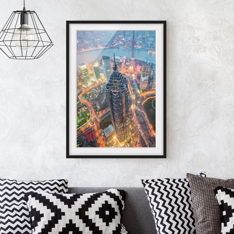 

Póster enmarcado - Shanghai Dimensión LxA: 24cm x 18cm, Marco: Negro