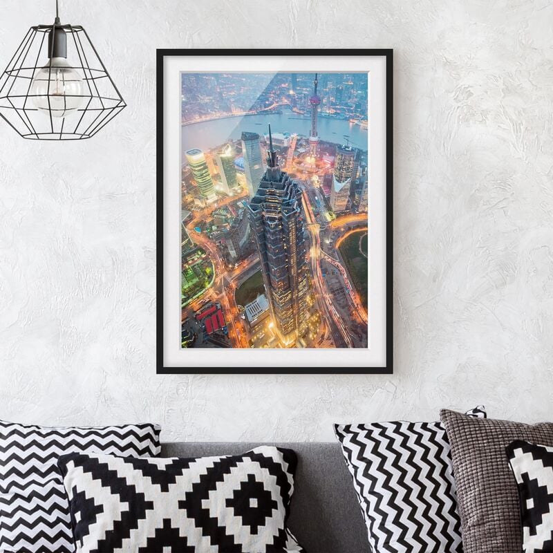 

Póster enmarcado - Shanghai Dimensión LxA: 24cm x 18cm, Marco: Negro
