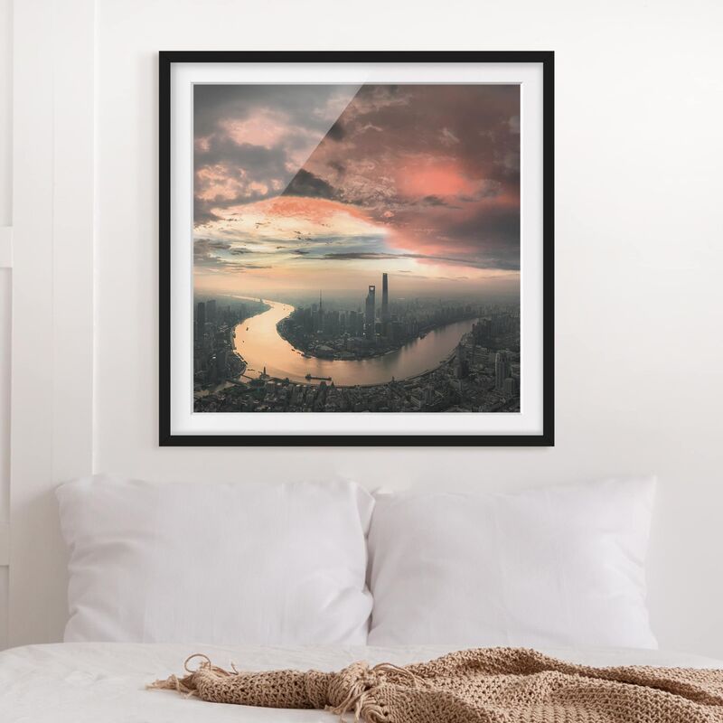 

Póster enmarcado - Shanghai Mattina Dimensión LxA: 20cm x 20cm, Marco: Negro