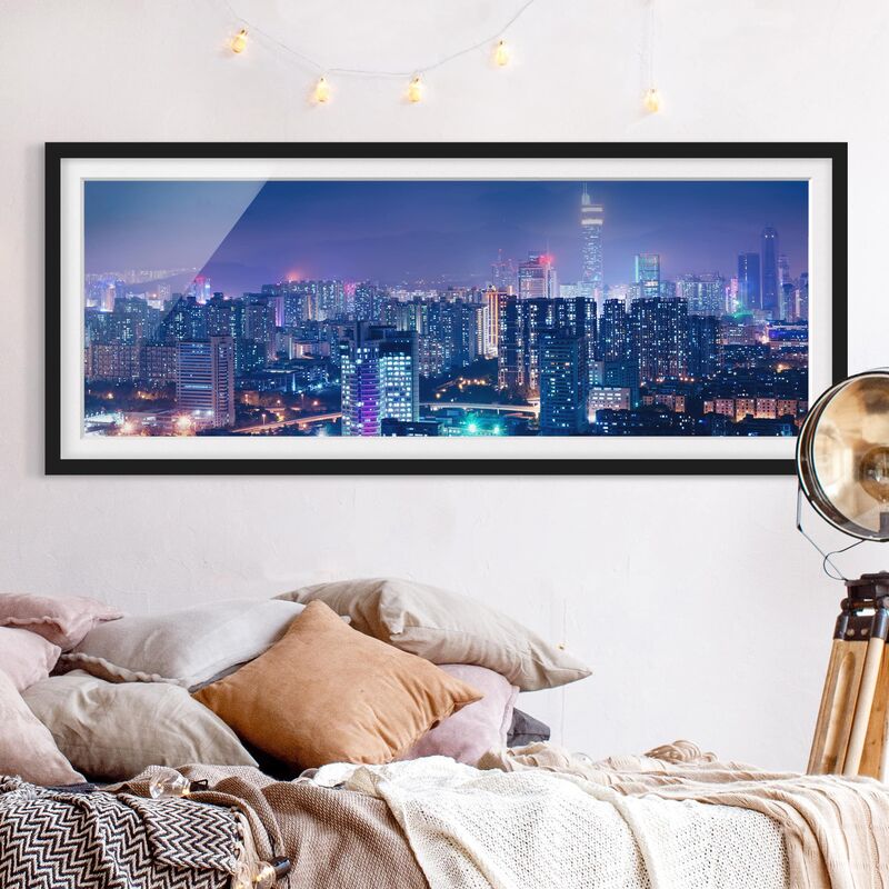 

Póster enmarcado - Shenzen In Cina Dimensión LxA: 40cm x 100cm, Marco: Negro