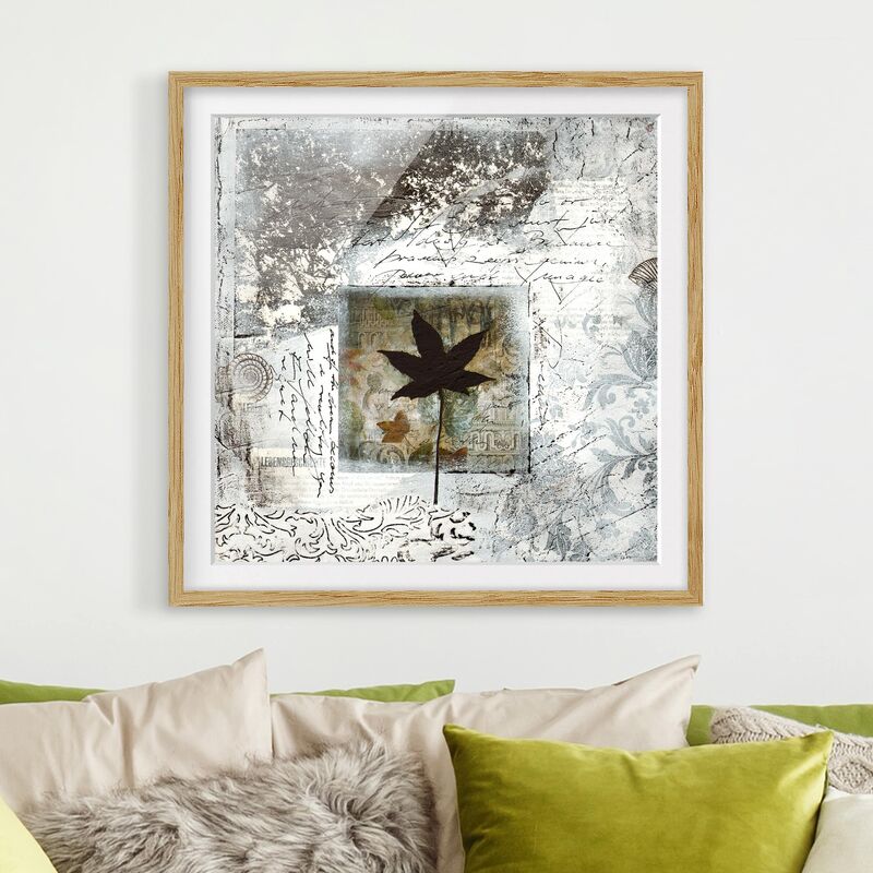 

Póster enmarcado - Silvery Memories Dimensión LxA: 30cm x 30cm, Marco: Roble