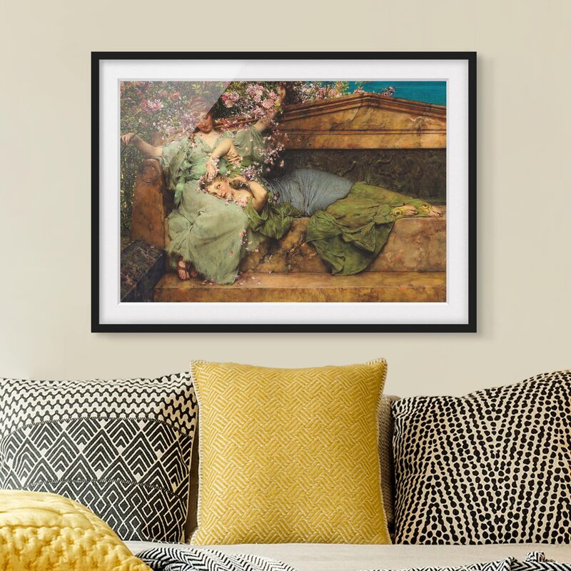 

Póster enmarcado - Sir Lawrence Alma-Tadema - The Rose Garden Dimensión LxA: 40cm x 55cm, Marco: Negro