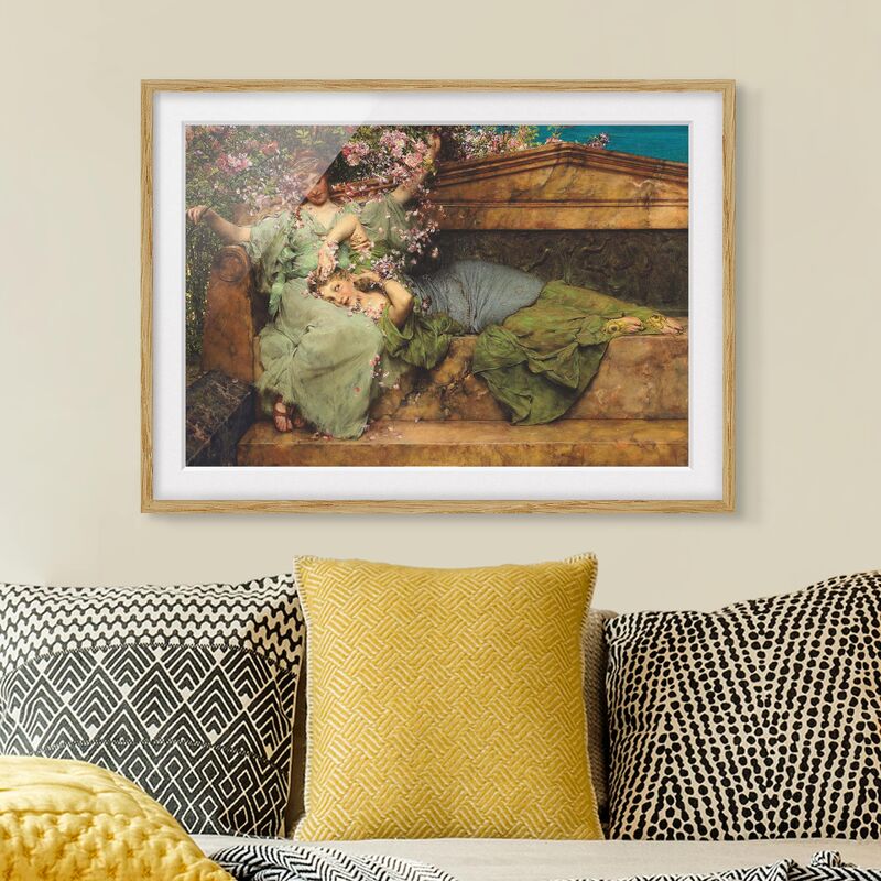 

Póster enmarcado - Sir Lawrence Alma-Tadema - The Rose Garden Dimensión LxA: 40cm x 55cm, Marco: Roble
