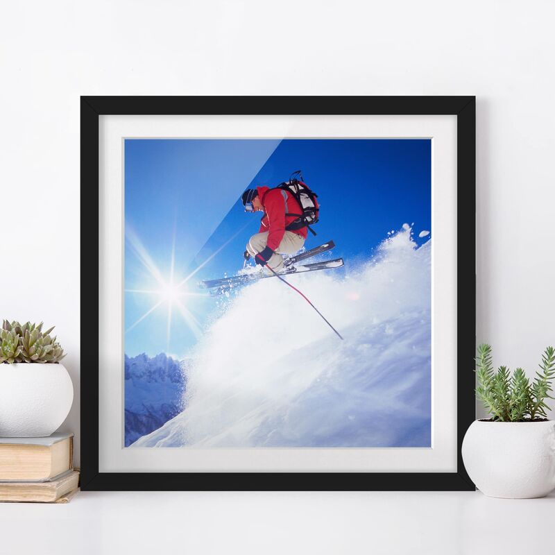 

Póster enmarcado - Ski Jumping Dimensión LxA: 50cm x 50cm, Marco: Negro