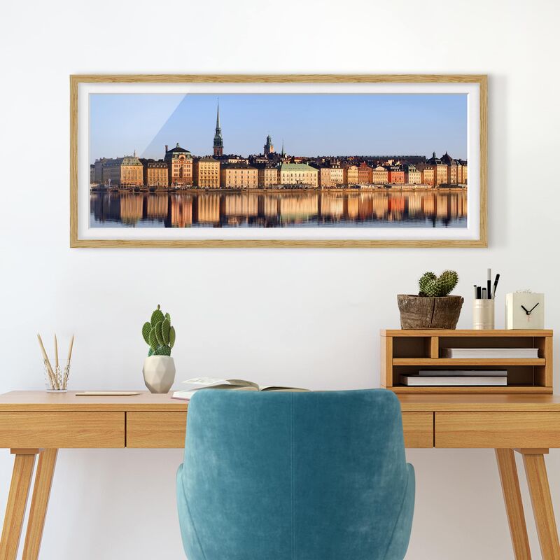 

Póster enmarcado - Skyline Di Stoccolma Dimensión LxA: 40cm x 100cm, Marco: Roble