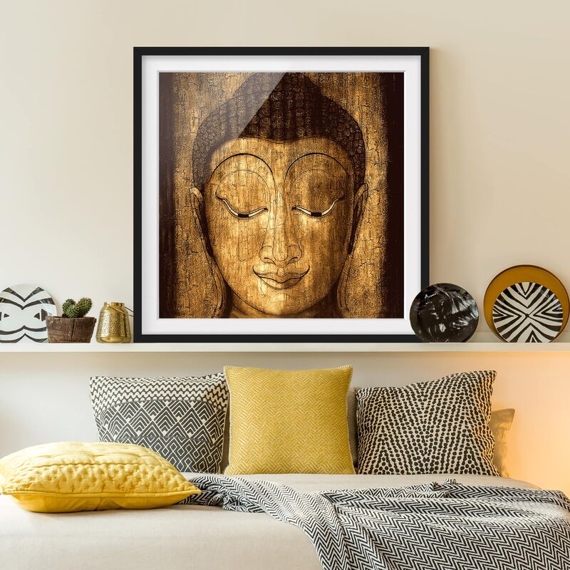 

Póster enmarcado - Smiling Buddha Dimensión LxA: 30cm x 30cm, Marco: Negro