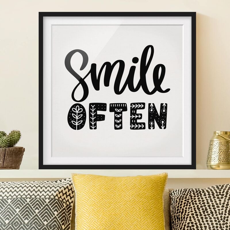 

Póster enmarcado - Smile Often Dimensión LxA: 70cm x 70cm, Marco: Negro