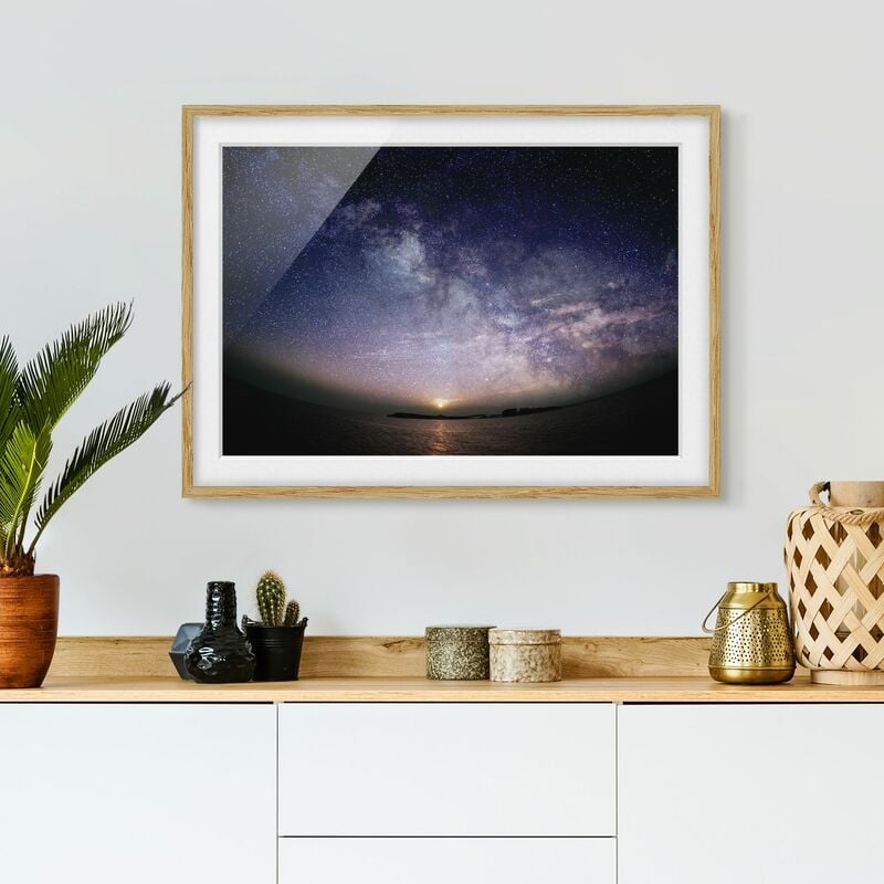 

Póster enmarcado - Sole e le stelle in mare Dimensión LxA: 30cm x 40cm, Marco: Roble