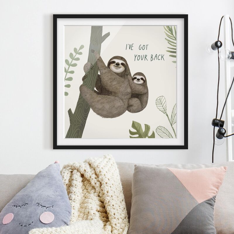 

Póster enmarcado - Sloth Sayings - Back Dimensión LxA: 20cm x 20cm, Marco: Negro