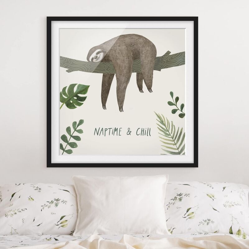 

Póster enmarcado - Sloth Sayings - Chill Dimensión LxA: 20cm x 20cm, Marco: Negro