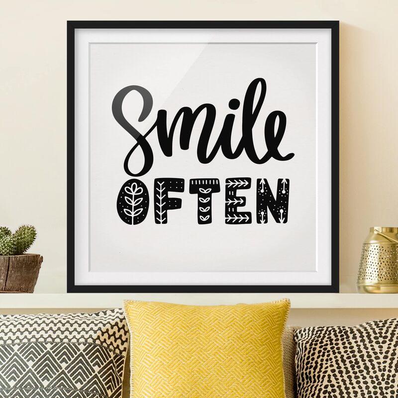 

Póster enmarcado - Smile Often Dimensión LxA: 20cm x 20cm, Marco: Negro