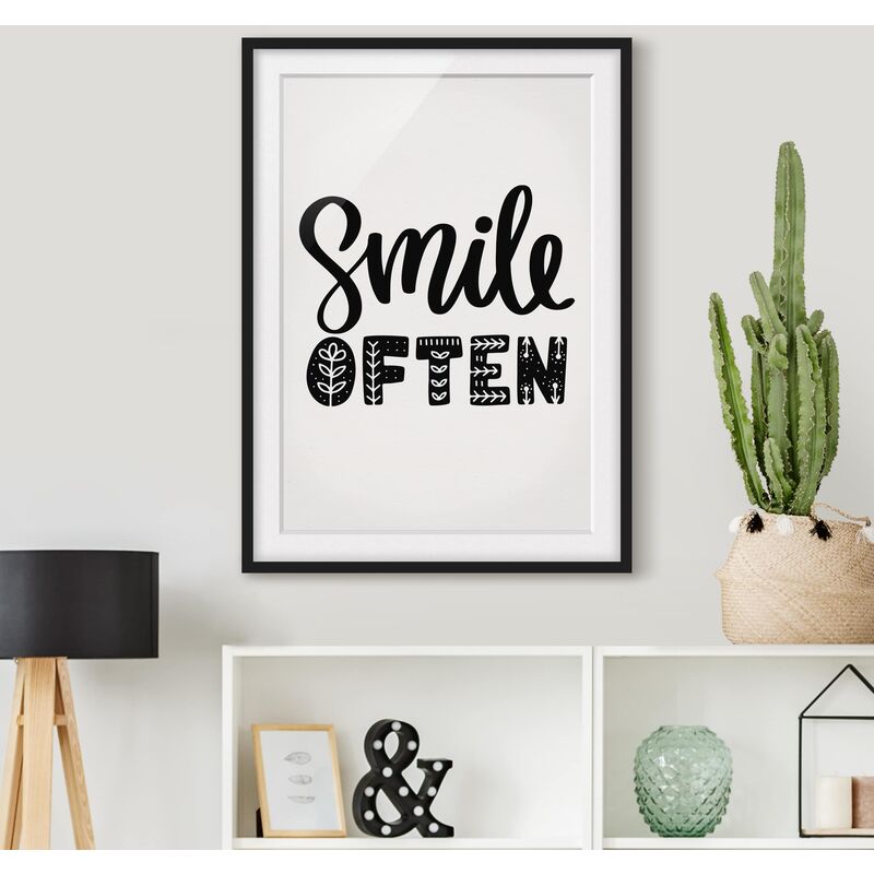 

Póster enmarcado - Smile Often Dimensión LxA: 70cm x 50cm, Marco: Negro