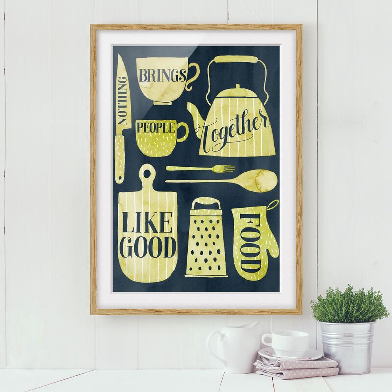 

Póster enmarcado - Soul Food - Buon Cibo Dimensión LxA: 70cm x 50cm, Marco: Roble