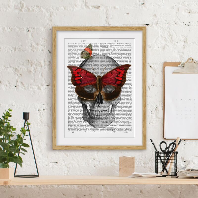 

Póster enmarcado - Spaventoso Lettura - Maschera Farfalla Dimensión LxA: 40cm x 30cm, Marco: Roble