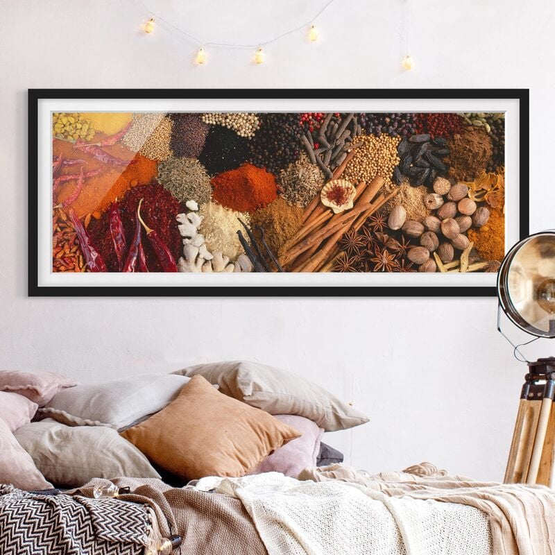 

Póster enmarcado - Spezie Esotiche Dimensión LxA: 30cm x 75cm, Marco: Negro