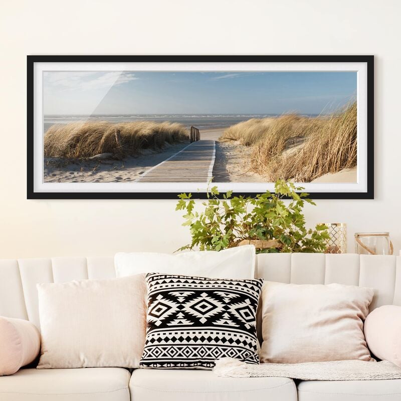

Póster enmarcado - Spiaggia Del Mar Baltico Dimensión LxA: 30cm x 75cm, Marco: Negro