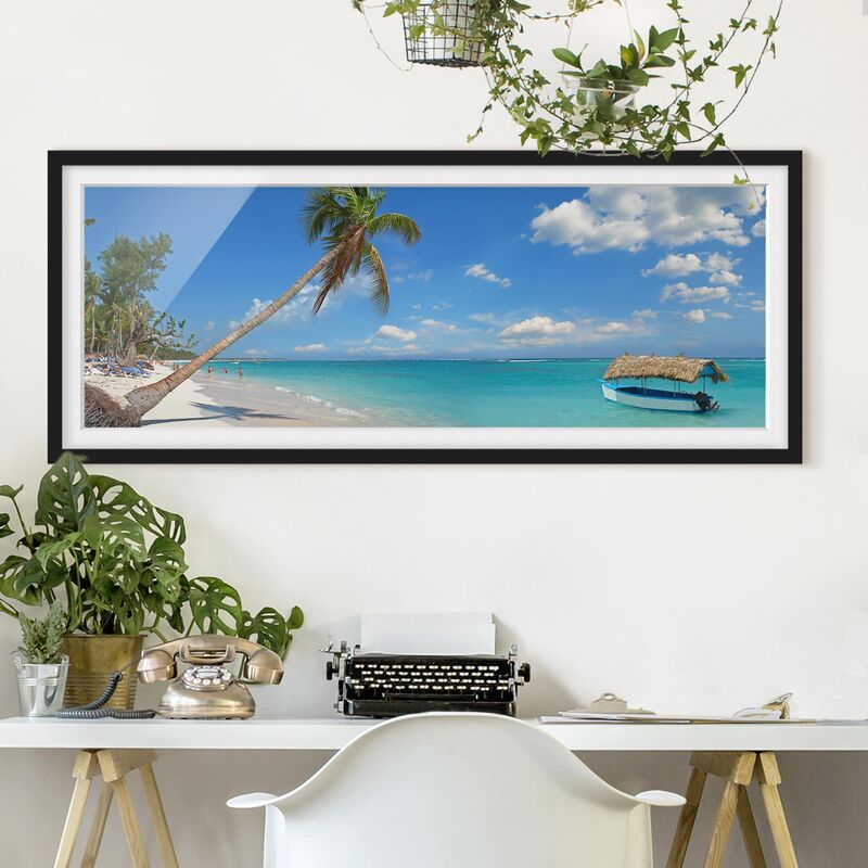 

Póster enmarcado - Spiaggia Tropicale Dimensión LxA: 20cm x 50cm, Marco: Negro