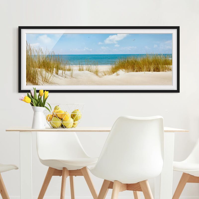 

Póster enmarcado - Spiaggia Sul Mare Del Nord Dimensión LxA: 20cm x 50cm, Marco: Negro