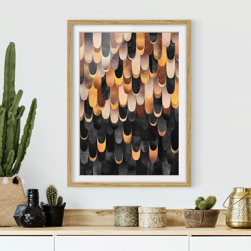 

Póster enmarcado - Springs bronzo nero Dimensión LxA: 70cm x 50cm, Marco: Roble