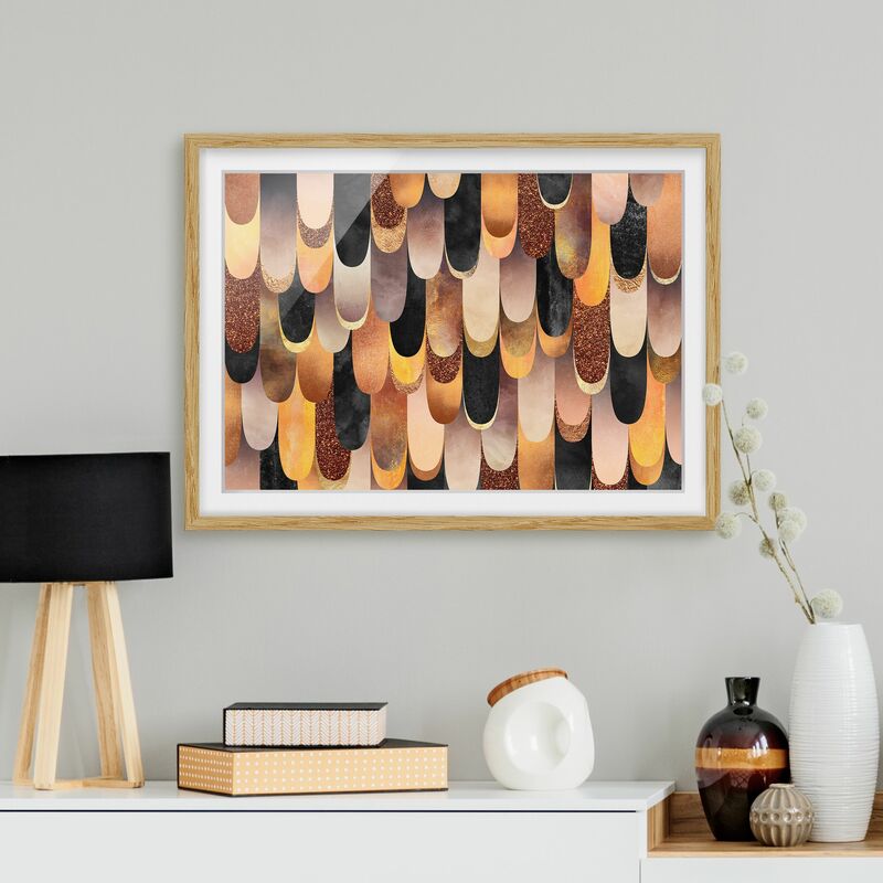 

Póster enmarcado - Springs bronzo nero Dimensión LxA: 50cm x 70cm, Marco: Roble