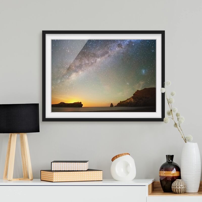 

Póster enmarcado - Starry Sky Over The Sea Dimensión LxA: 40cm x 55cm, Marco: Negro