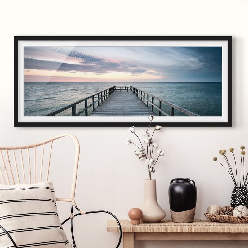 

Póster enmarcado - Steg Promenade Dimensión LxA: 20cm x 50cm, Marco: Negro
